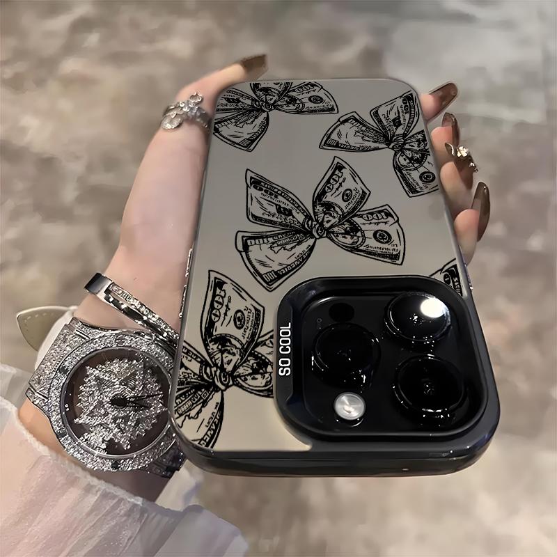 Aesthetic Wealth Bowknot Phone Case For iPhone 17 Air 16 15 13 12 11 Pro Max Pro Plus Anti-Scratch Protective Funda Cover
