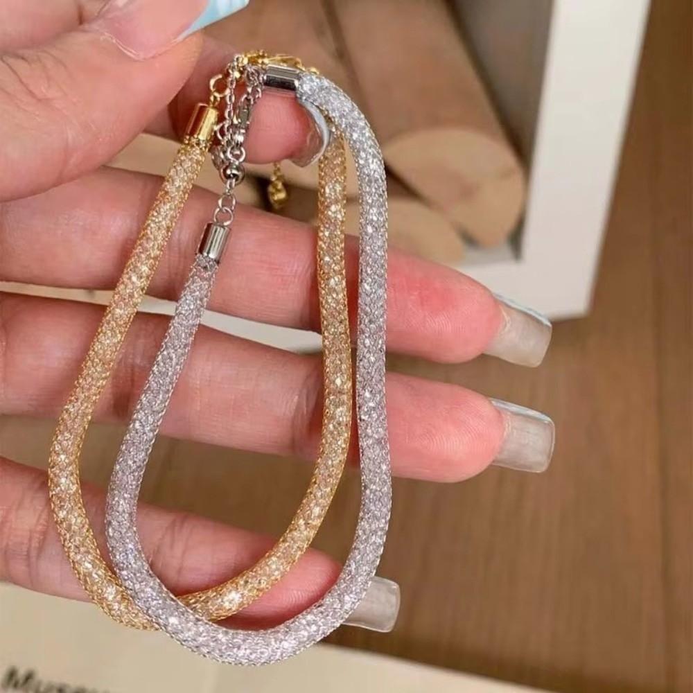 Gold Color Zircon Tennis Bracelet Luxury Sparkling Women Bracelet Geometric Wrap Bracelet Wedding