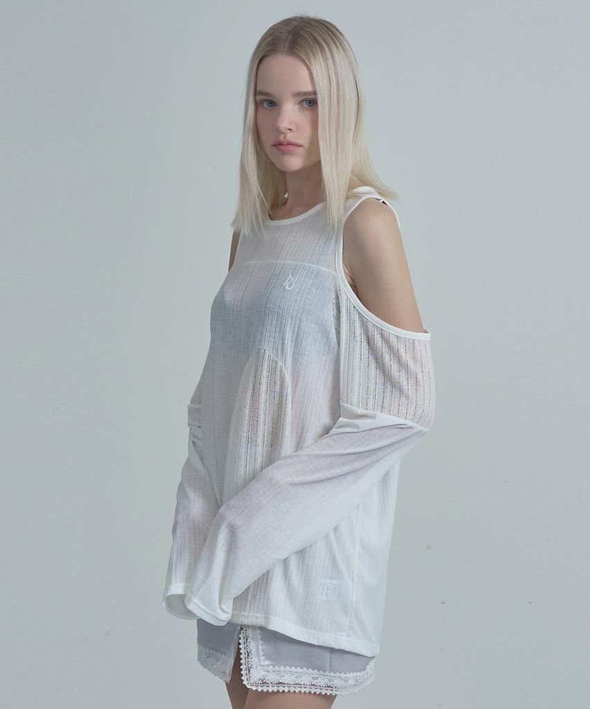 Mualeumoa Off-Shoulder Loose T-Shirt - Ivory