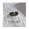 Adjustable Open Ring Men Women Minimalist Edge Design With Lotus Motif Plated Geometric Statement