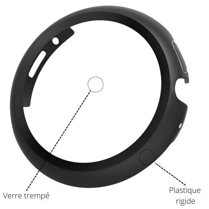 Coque compatible Google Pixel Watch - Protection rigide étui noir écran verre trempé Phonillico®