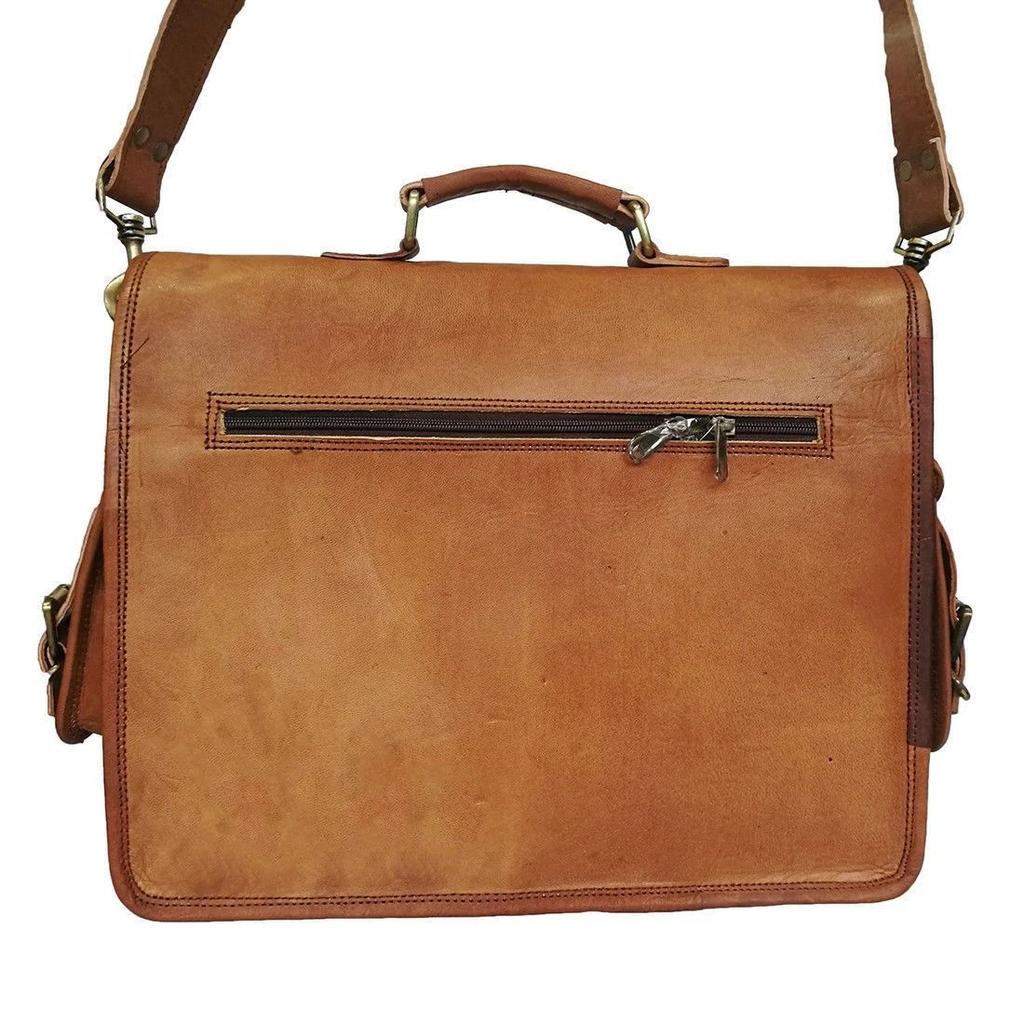 Men's Distressed Vintage Leather Briefcase Satchel Messenger Work Laptop Bag