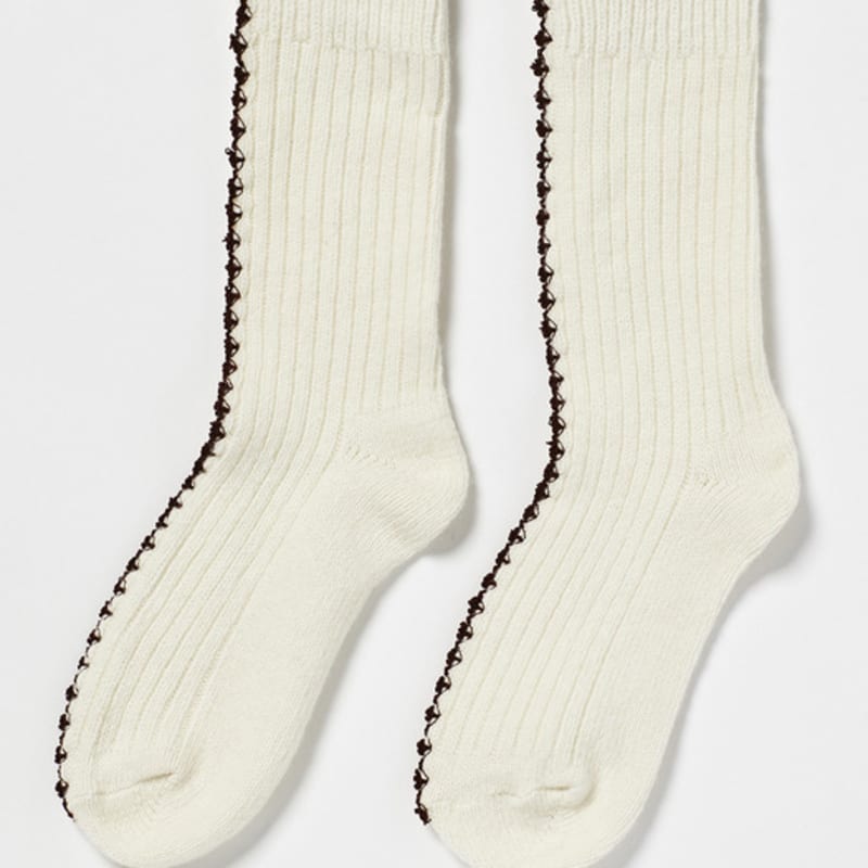 Zwischen A und B WOLL PICOT SOCKen_ELFENBEIN, HELLGRAU, BLAU, BRAUN