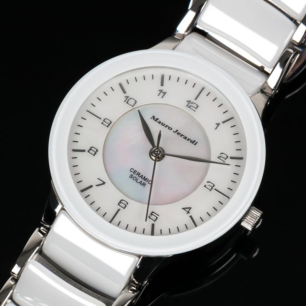 Ceas Solar Ceramic Alb [Mauro Geraldi] MJ044-3