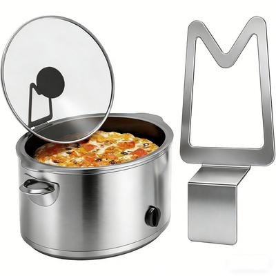 Upgraded Stainless Steel Slow Cooker Lid Holder Kitchen Counter Organizer For Pot Pan Lids Practical Cooking Accessory
