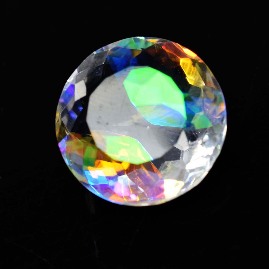 A++ Rainbow Mystic 24 Ct Topaz Round Cut Earring Size Loose Gemstone
