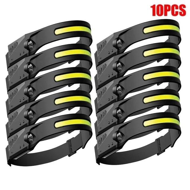 LED Sensor Headlamp USB Rechargeable Led Head Torch Built-in Battery Head Flashlight Outdoor Camping Fishing Headlight Lantern