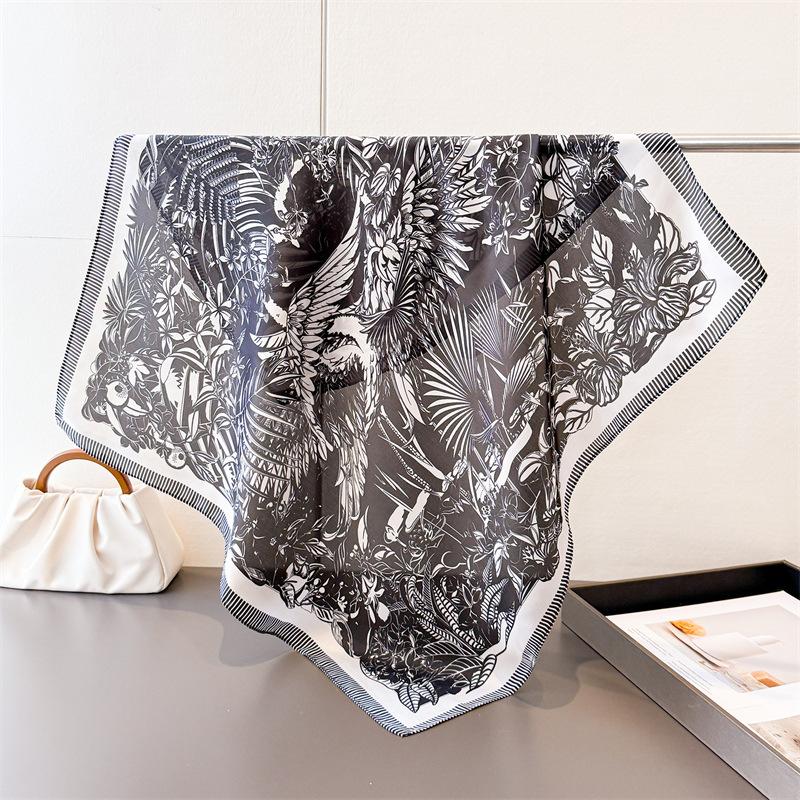 2026 New Spring Summer Women Scarf Silk Print Satin Scarves Shawl Headband Hijab Bandana Wrap Bufanda Fashion 70*70cm