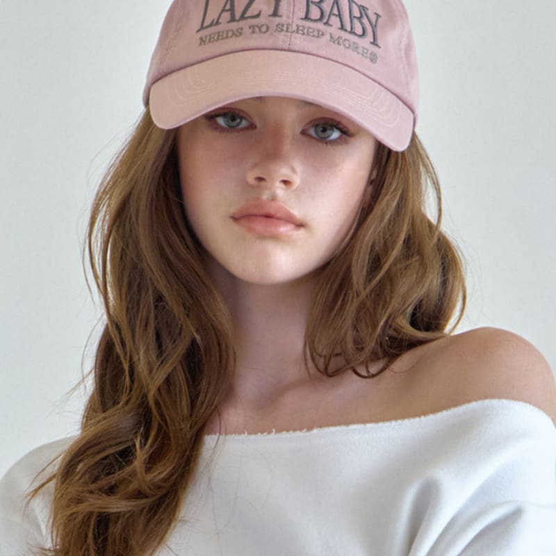 

lazyz lazy baby vintage washed solid ball cap (6 colors) Indie Pink_F
