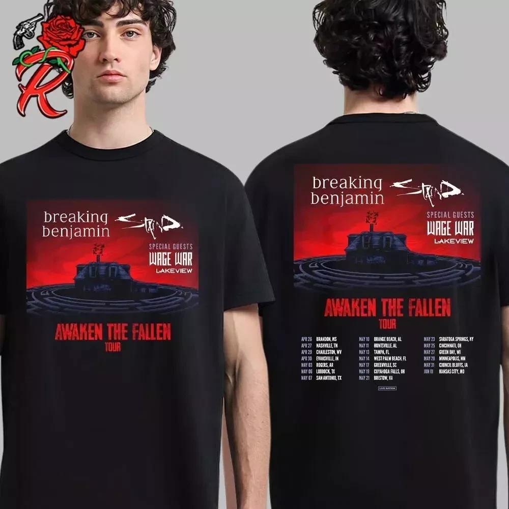 

Breaking Benjamin Awaken The Fallen Tour 2025 Schedule Tour Date List T-Shirt High-end Luxury Is for Both Men and Women Top Y2k 4XL