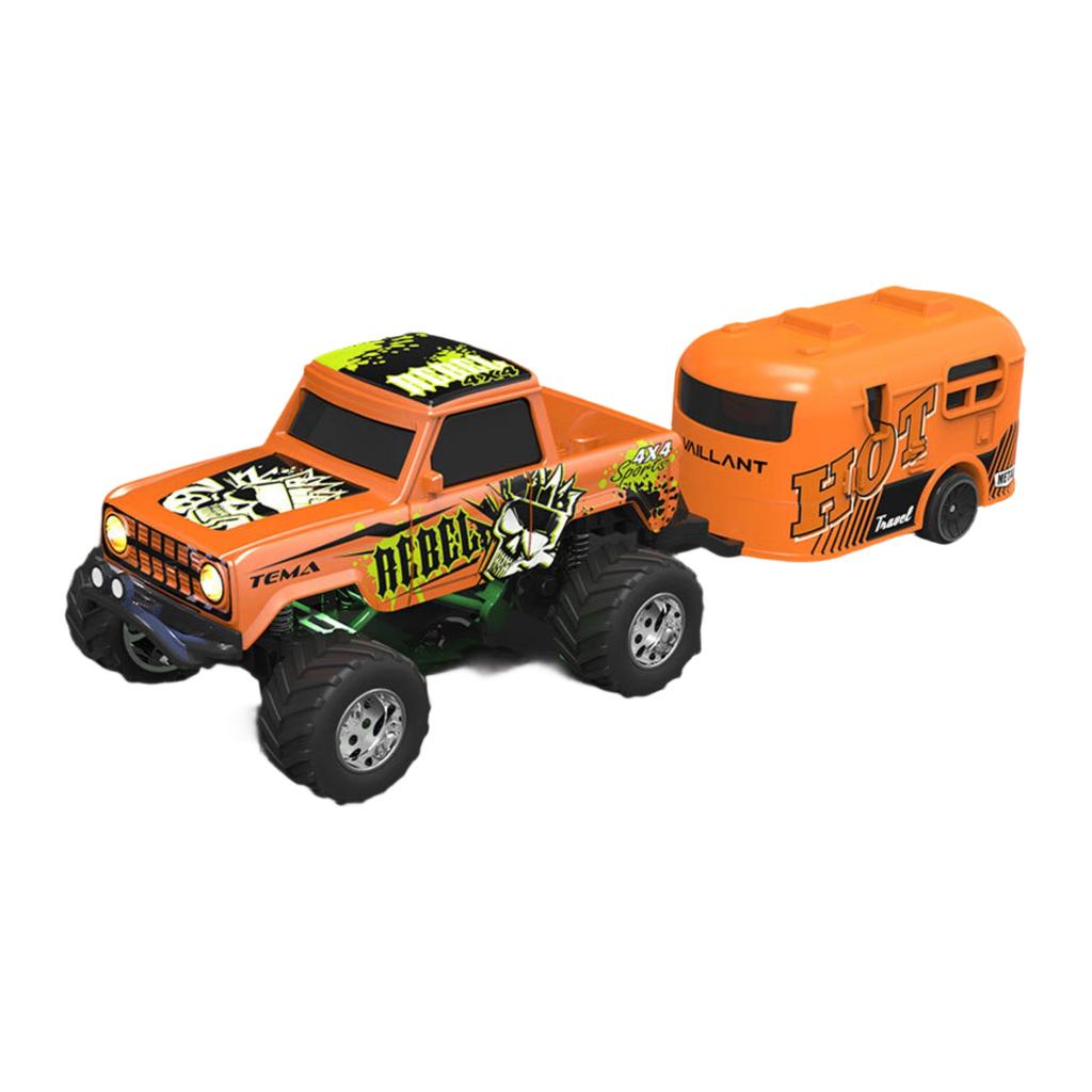 RC Truck, 1:64 Scale Truck With Lights, Remote Control Truck, 2.4GHz Rc Truck, Rechargeable Remote Control Semi Truck With Trailer