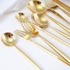 Zebian 304 Mirror Gold Stainless Steel Flatware Set