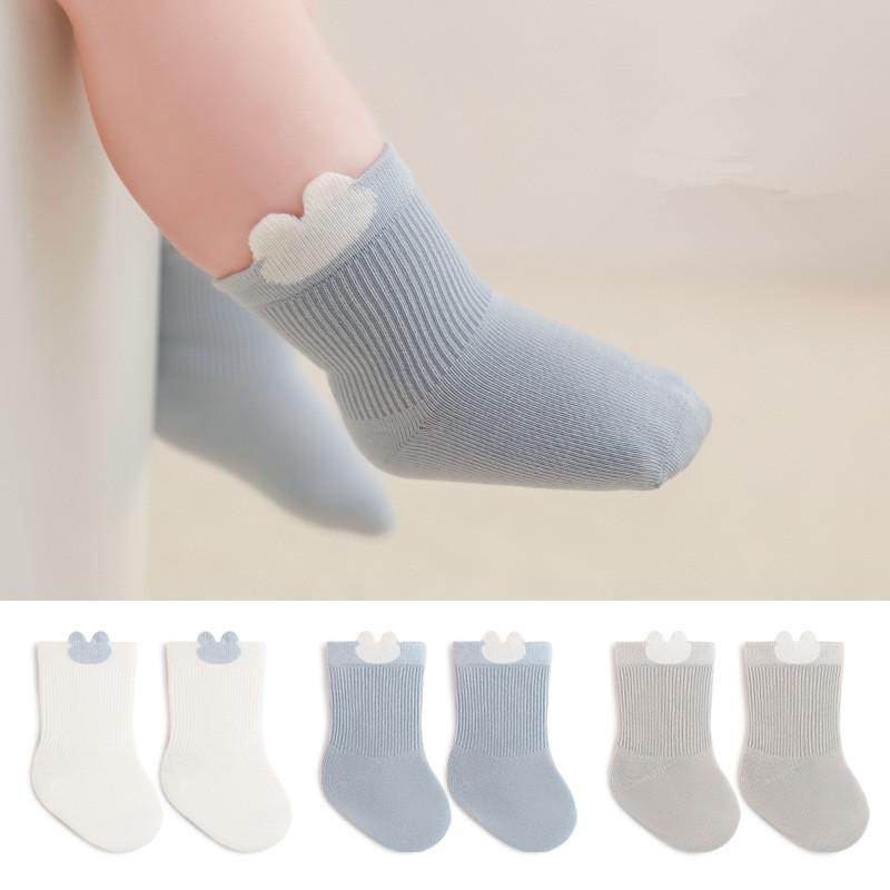 3 Pairs New Infant Baby Socks Solid Color Spring Autumn Toddler Boys Girls Casual Sock Cotton Socken For Children Kids 0-5 Years