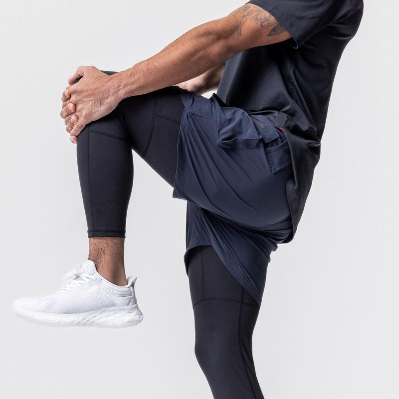 Crazy Muscle Men's Casual Vacation Two-piece Cropped Pants, Woven Workwear  Large Pocket Sports Pants