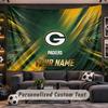 Wall Hanging Tapestry Custom NameGreen Bay Packers Pattern Personalized Printed Fabric Wall Decor