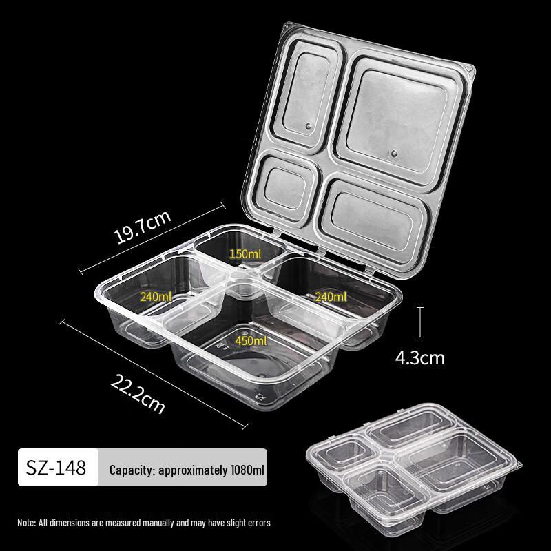 Molona Disposable Plastic Food Container with Lid, 120 Sets