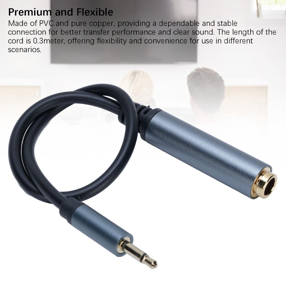Plug and Play 6.35mm Female Jack to 3.5mm Male Sound Cable Headphone Extension Cord for Guitars