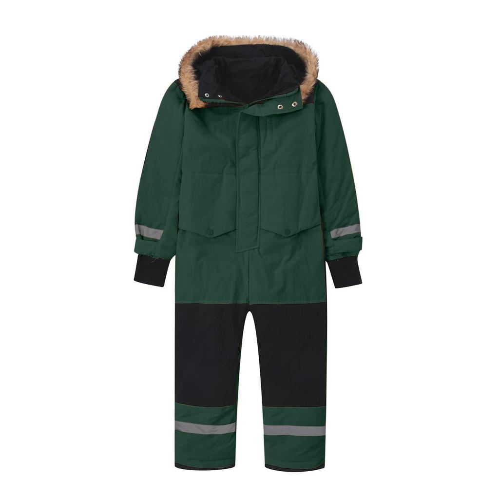 Children's Fashion Outdoor Waterproof Fleece-Lined Thickened Warm Boys' And Girls' One-Piece Ski Suit