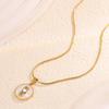 Fashion K Gold Collarbone Chain Hollow Sliding Single Diamond Necklace Women's High Specification Simple Titanium Steel Necklace
