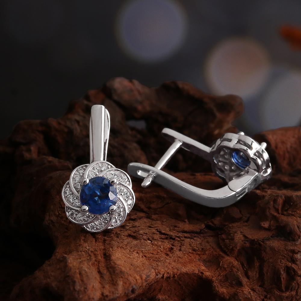 Návrh ve tvaru květu prsten náušnice přívěsek náhrdelník přírodní kyanit 925 Sterlingové stříbro jemná šperková sada pro ženy Dárky k narozeninám