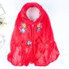 Double Layer Transparent Yarn Long Scarves Head Scarf Flower Embroidery Lace Tassel Hijab Scarf Bufanda Spring Autumn Elegant