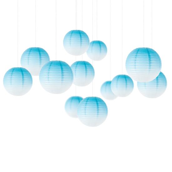 Paper Lantern Gradient Color Summer Party Wedding Lantern Decorative Light Indoor Outdoor Festive Atmosphere Decor