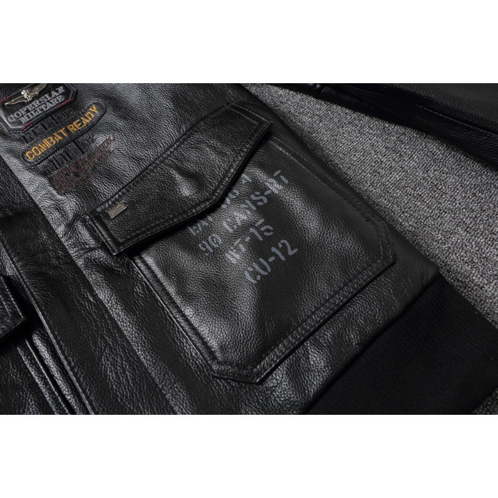 Chinese Size Indian Embroidery Coat Genuine Cowhide Casual Leather Jackets for Men Leather Jacket Spring Autumn