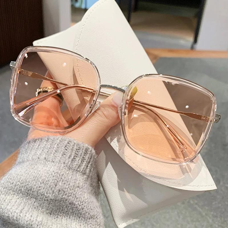 New Square Sunglasses Women Luxury Design Big Frame Gradient Cat Eye Sun Glasses for Women Driving Eyeglasses UV400 Eyewear