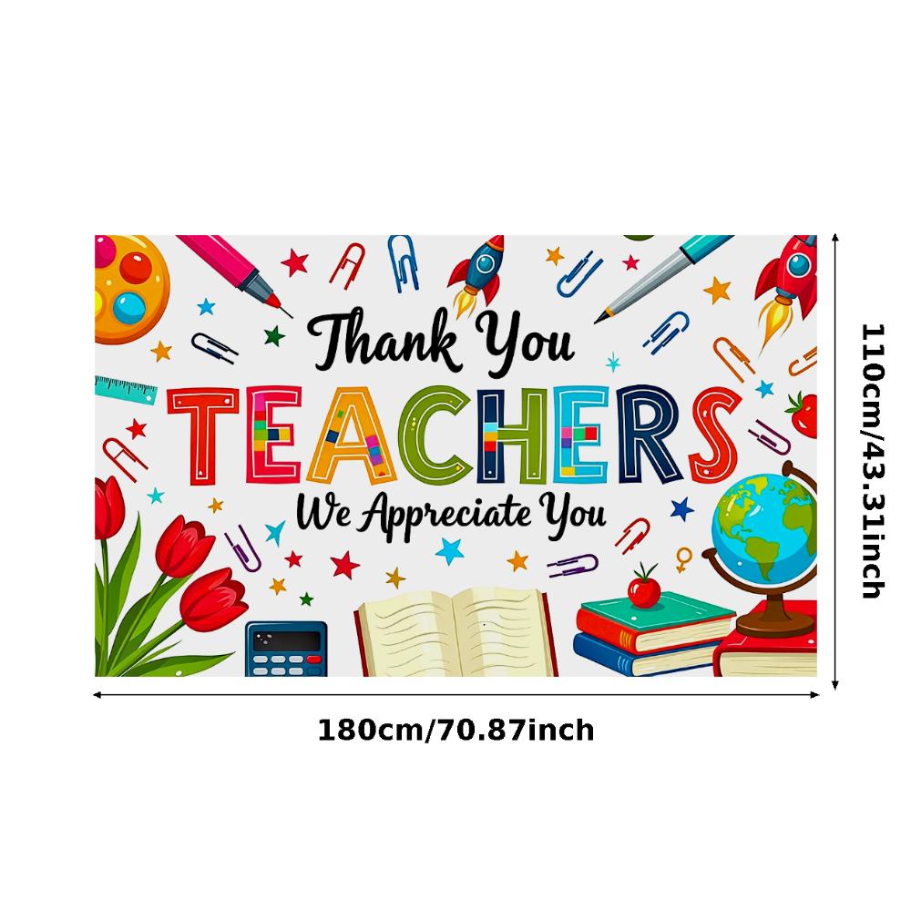 Teachers' Day Colorful Decorative Backdrop Teacher Appreciation Party Decoration Banner Classroom School Event Background Props