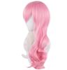 Women Long Wave Curly Wig Cosplay Danganronpa Monomi Costume Dangan Ronpa Heat Resistant Synthetic Hair White Pink Wigs