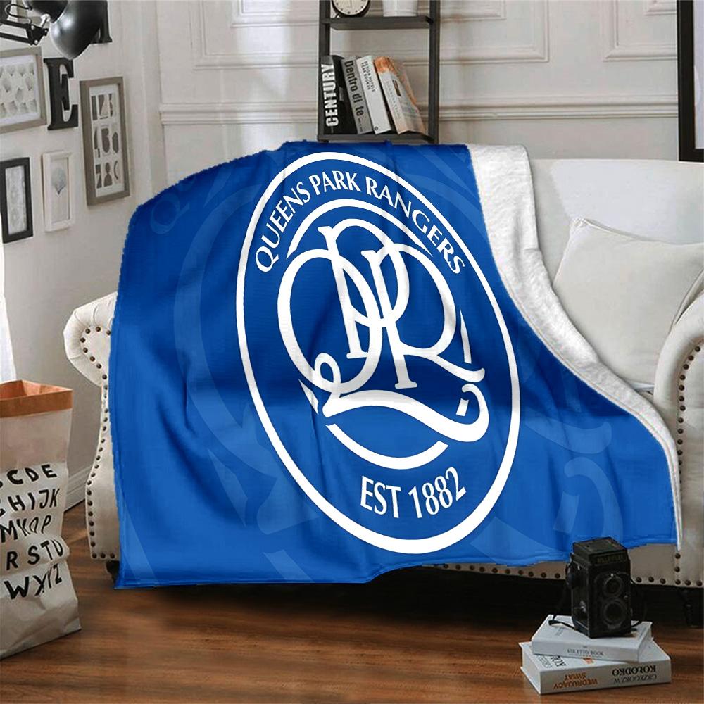 Queens Rangers Fußball Flanelldecke, Weiches Polyester, Modernes Design, Ganzjahres für Camping, Reisen, Geschenke für Feiertage oder Geburtstage