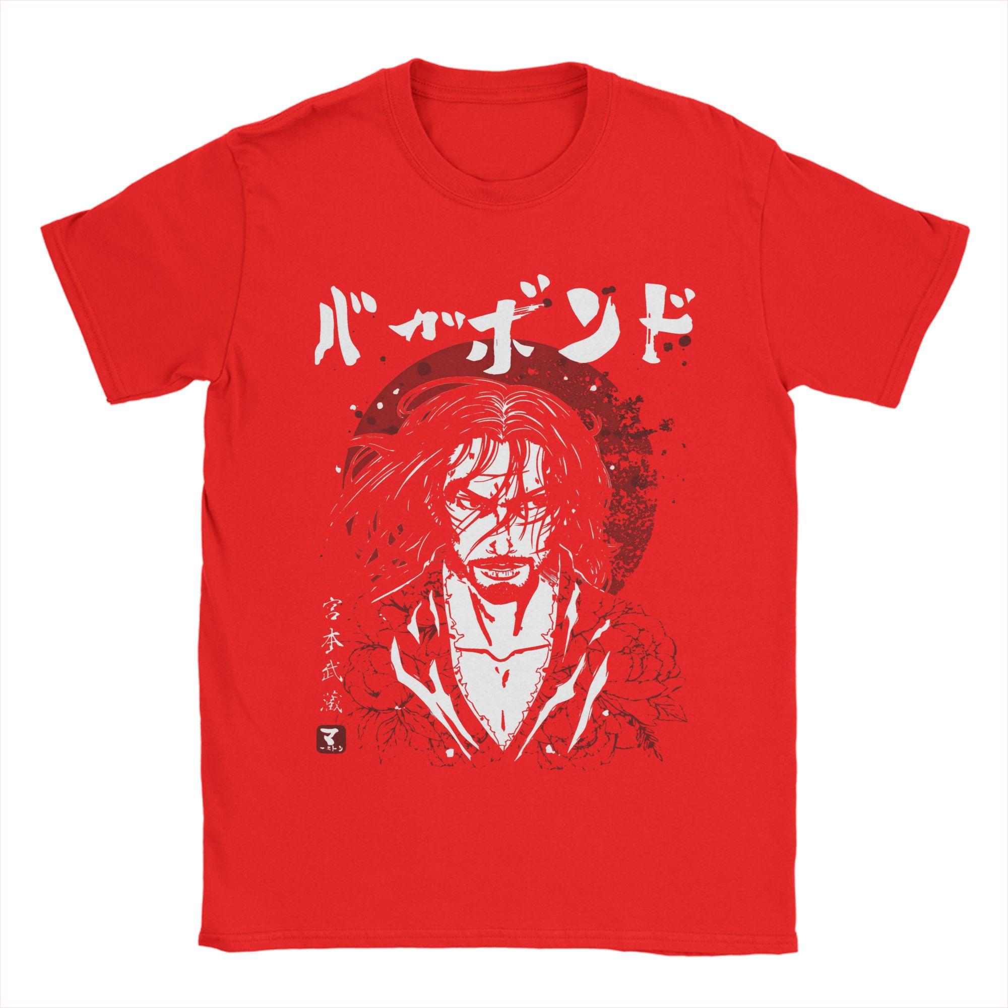 Musashi Vagabond Manga Samurai Men T Shirt Funny Tees Short Sleeve Crew Neck TShirt 100 Cotton Plus Size Clothing S