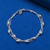 925 sterling silver 8-inch exquisite tassel round bracelet, fashionable women's wedding party jewelry accessories