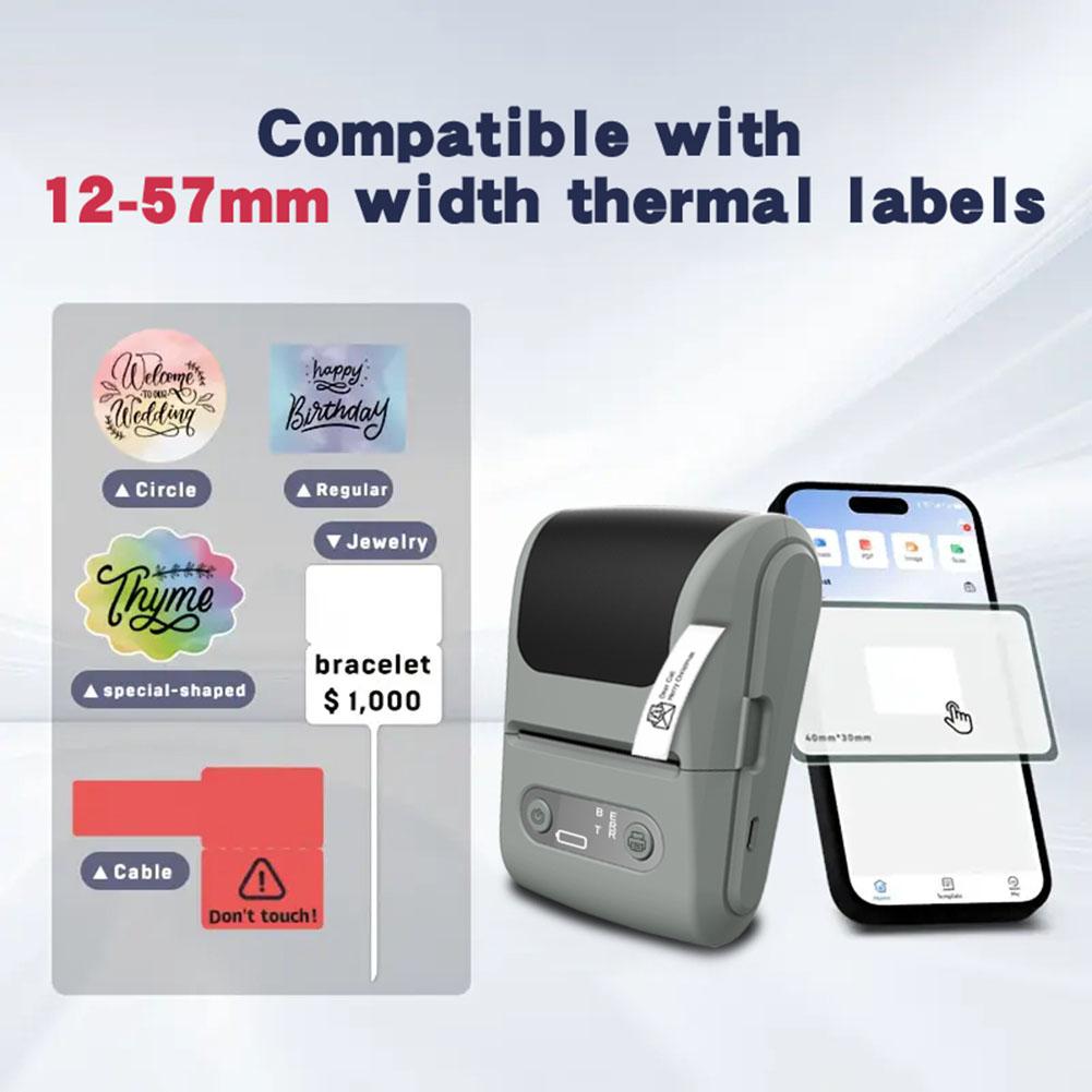 Thermal Label Printer Handheld Pocket Printer Bluetooth-Compatible Label Machine Pocket Sticker Printer for Office Home Business