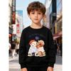 Kids Sweatshirt Fashion Round-neck Pullover, Long-sleeved Top for Autumn and Winter, Featuring Cartoon Bear Print, for Daily Casual Wear