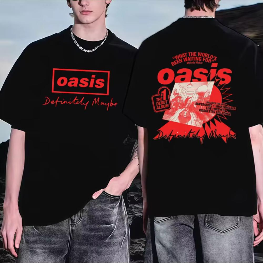 Rapper Oasis Double Sided Print T-Shirts Men Women Harajuku Humor Casual Y2K Oversized Summer Pop Short Sleeve TShirts Fans Gift