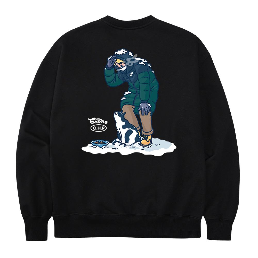 OHP Ohp X Ernho Oversized Heavy Sweatshirt Worried About Stray Cats