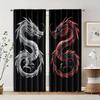 2 szt. Zasłony Wzór Fajny Chiński Smok Wszechstronne Poliester (bez pręta) Wyprzedaż rzeczy Idealna do różnych typów pomieszczeń