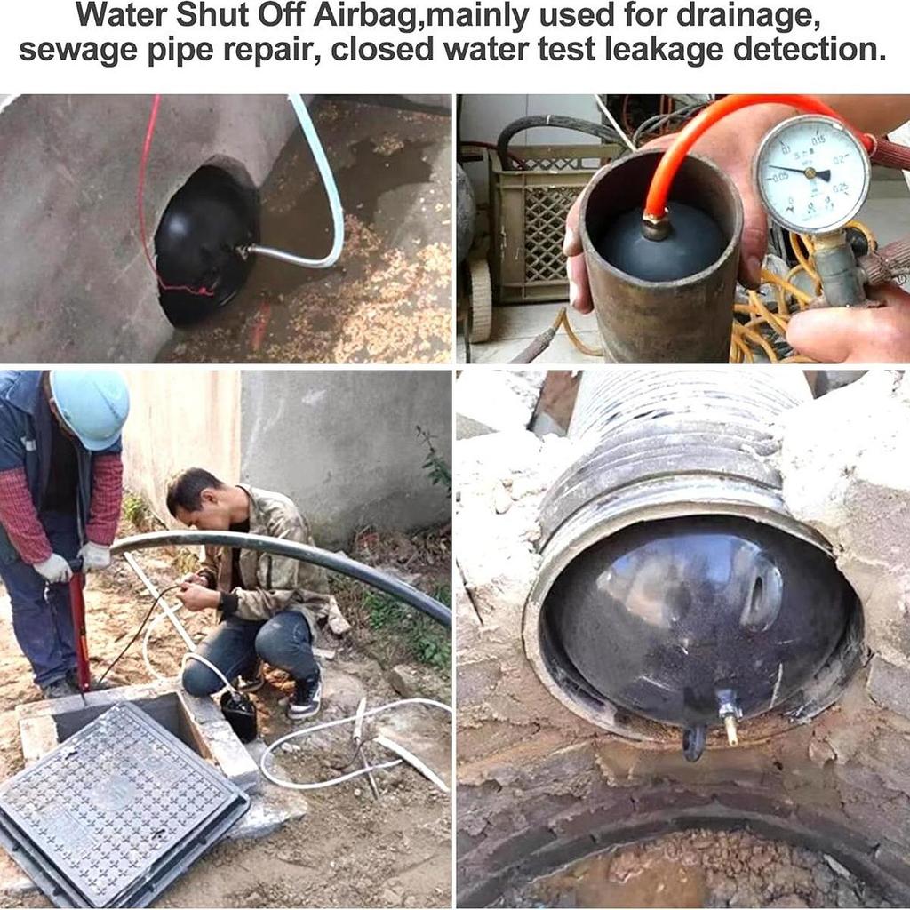 Aufblasbarer Rohrstopfen Sanitärtest Einfach zu bedienen Effektiv, Gummi mit Handball