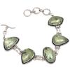 Prehnite Cabochon Gemstone Silver Jewelry Bracelets 7''Adjusable