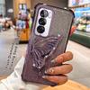 Glitzer Stoßfest Verchromung Treibsand Schmetterling Handyhalter Hülle für OPPO Reno 14 14F 13 13F 12 12F 11 11F 10 Pro Silikonhülle