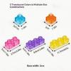 40pcs Crystal Soft Gummy Jelly Building Blocks Set for Kids Stretchy Squishy Toy Transparent Creative Tabletop Games Collectible