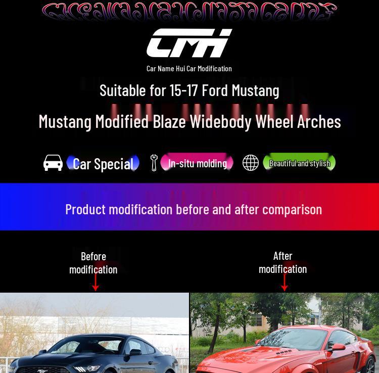15-17 Ford Mustang Wide Body Kit: Front Lip, Side Skirts, Rear Wing