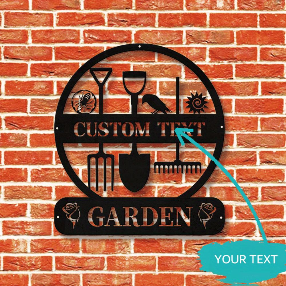 Einzigartiges Metall-Gartenschild im antiken Stil, personalisiertes Hofornament, stromlose Gartendekoration