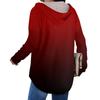 Women's Fashion Casual V-neck Drawstring Printed Long Sleeved Sweater Top