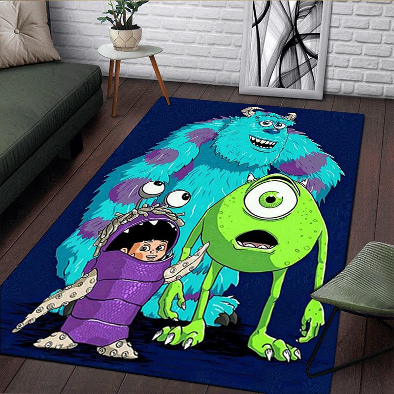 1pc Monsters, Inc. Pattern Area Rug Soft Flannel Floor Mat for Living Room,Office,Bedroom and Carpet,Sofa Coffee Table Floor Mat