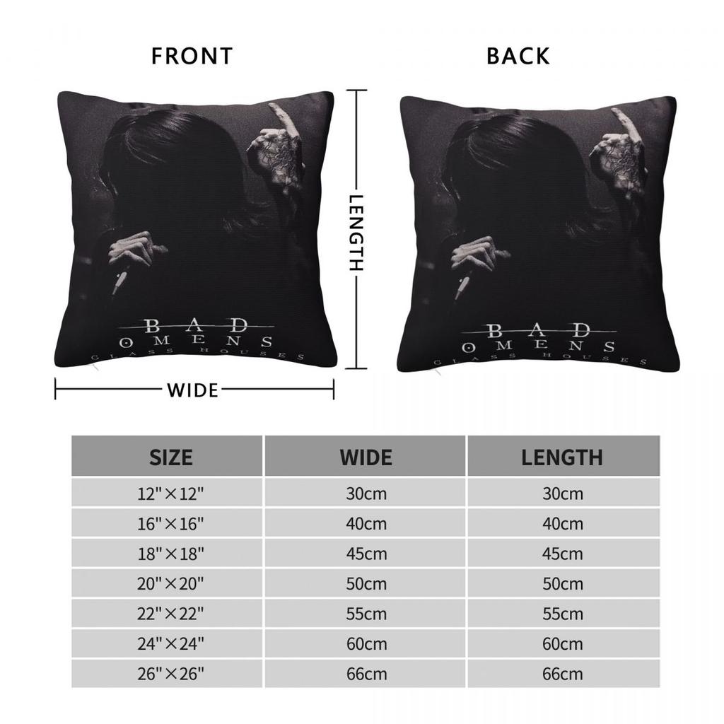 Bad Omens - Glass Houses Square Pillowcase Cushion Cover Pillow Case Throw Pillow Cover for Home Bedroom Car