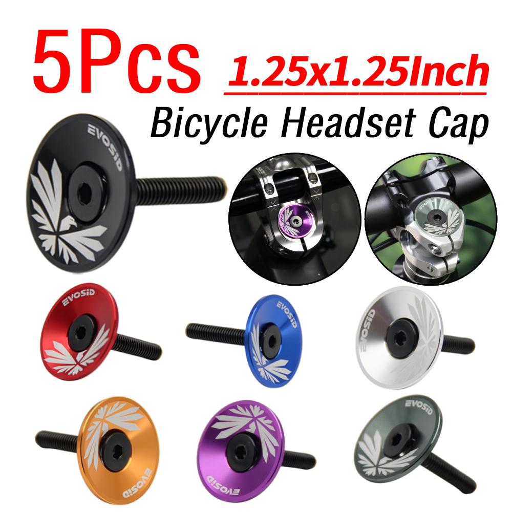 5Pcs Bicycle Headset Cap MTB Road Bike Stem Headset Top Cap Cover Bike Headset Cover for Fork Head Tube Cycling Accessories