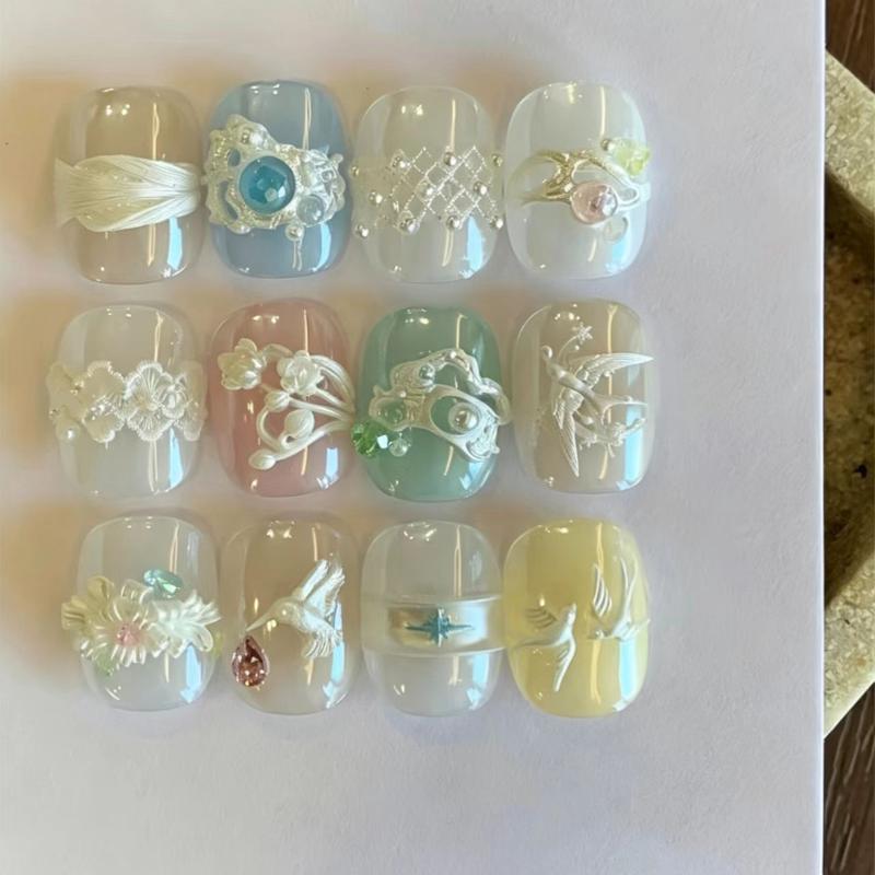 Silicone Flower Bowknot Ribbon Nail Art Mold 3D Carving Mold Manicure Tools Diy Nail Decorations Template For Nail Charms