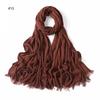 % rayon pleated solid color human cotton two-end beard bag headscarf female, new breathable soft scarf